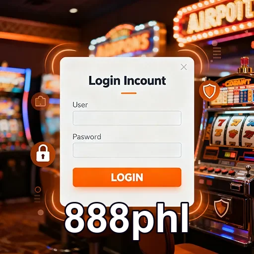 User logging into 888phl for secure casino access